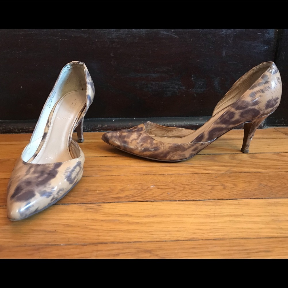 J.Crew pumps patent leather leopard Italy 8.5